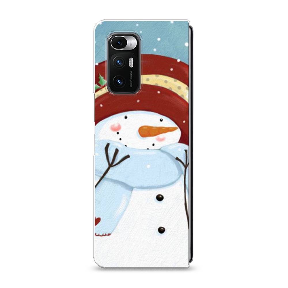 

Чехол на Xiaomi Mi Mix Fold "Застенчивый снеговик", Голубой;белый;красный, 314250-5