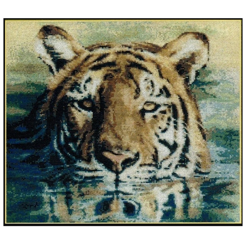 фото Набор для вышивания крестиком kustom krafts jw-021k "водяной тигр" 34,8*30,3см
