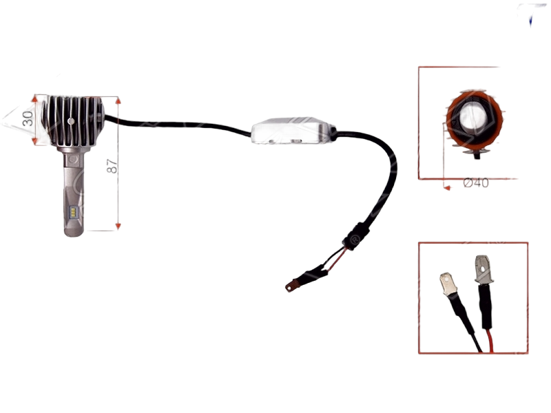 фото Комплект светодиодных ламп h1 20w/1800lm canbus led sat арт. st-175-0069