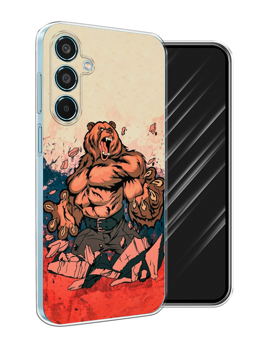

Чехол Awog на Samsung Galaxy M35 "Медведь с флагом РФ", Коричневый;синий;красный, 2110050-1