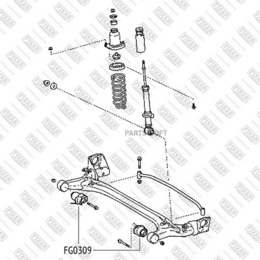 

Сайлентблок задней балки Toyota Corolla/Corolla / Allex/Corolla Verso 01>14 FIXAR FG0309