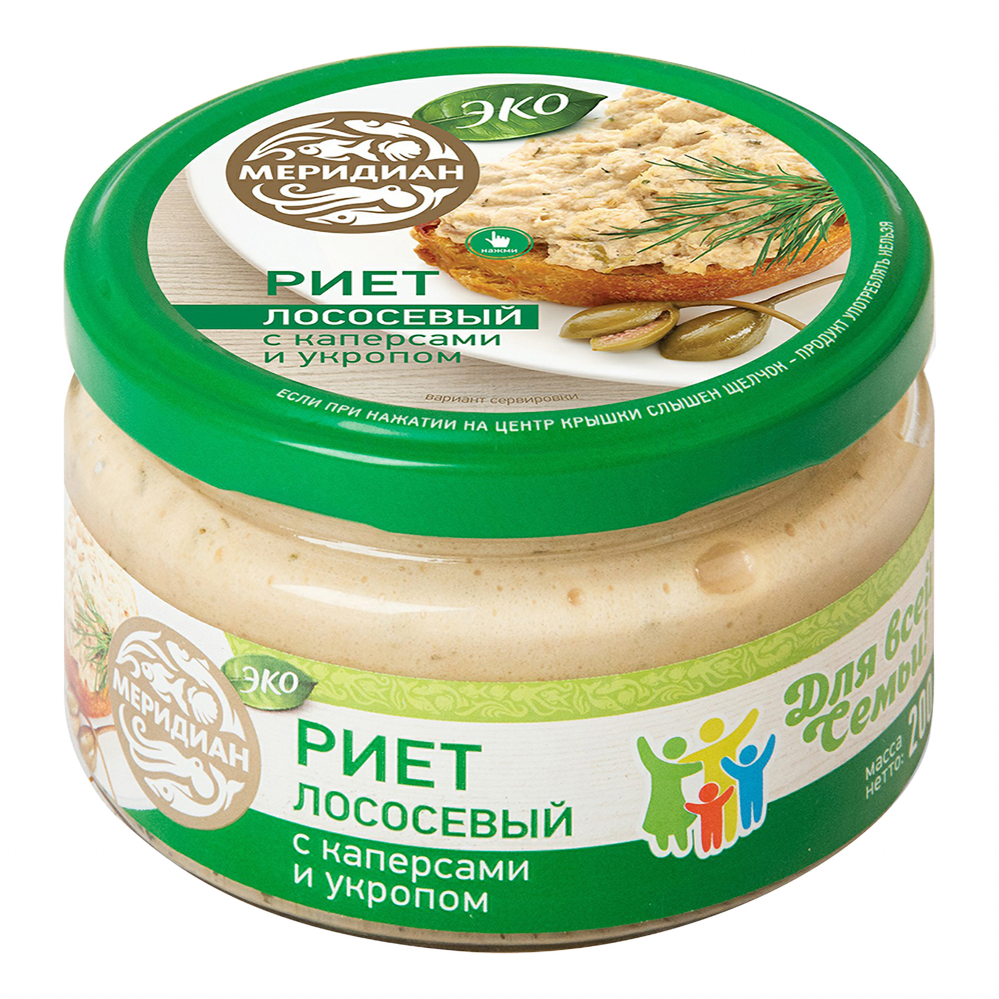 

Риет Меридиан из лосося с каперсами и укропом 200 г