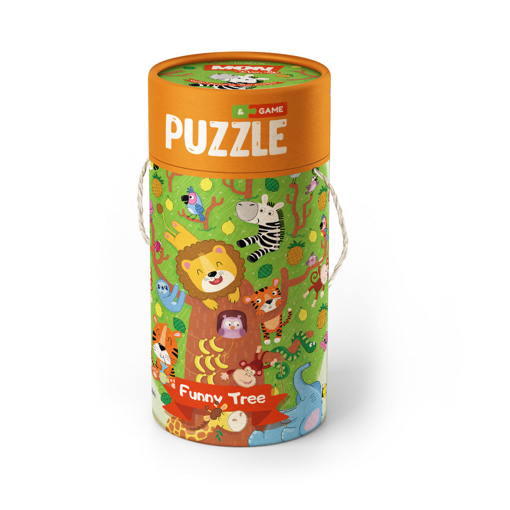 Игровой набор MON Puzzle Волшебное дерево, пазлы и карточки с заданиями, маркер