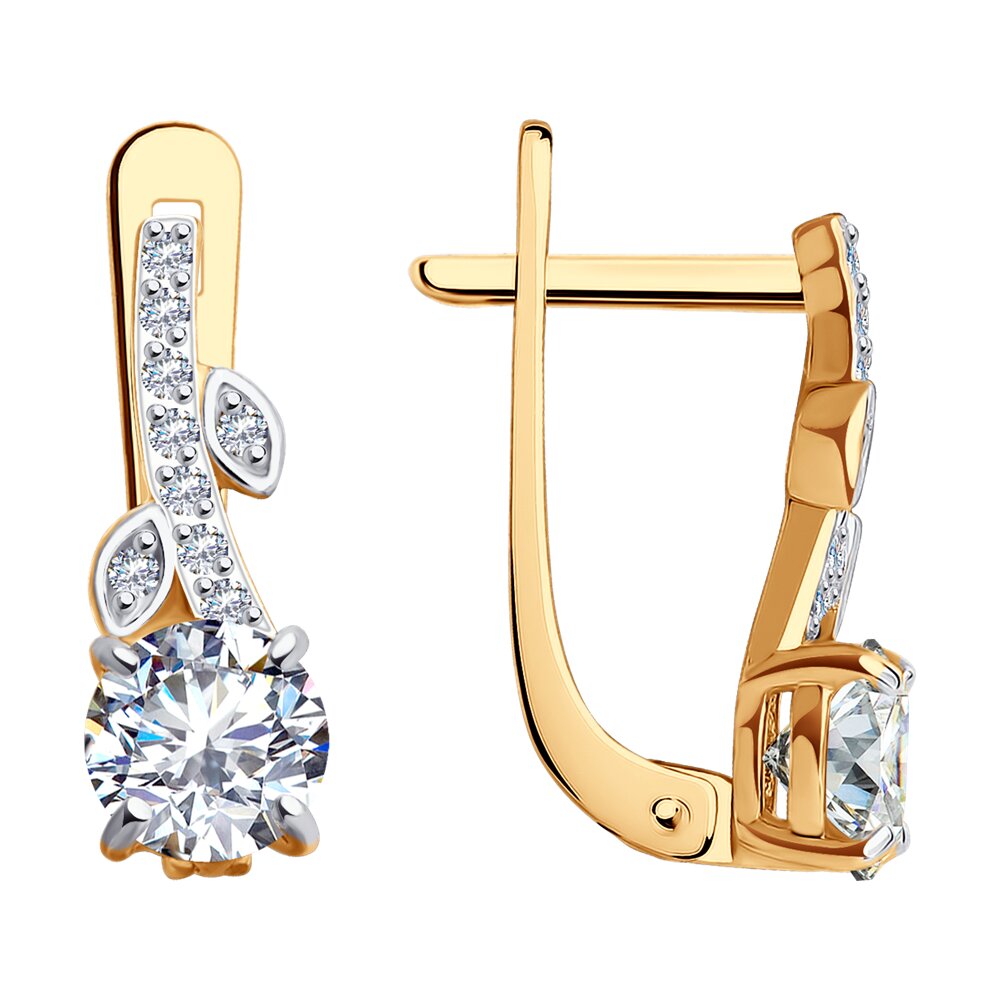 

Серьги из красного золота с фианитом SOKOLOV 029876, 029876