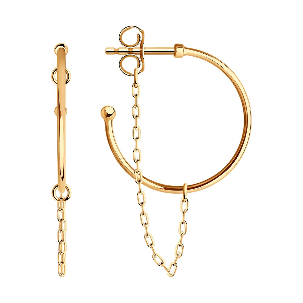 

Серьги джекеты из красного золота SOKOLOV 029757, 029757