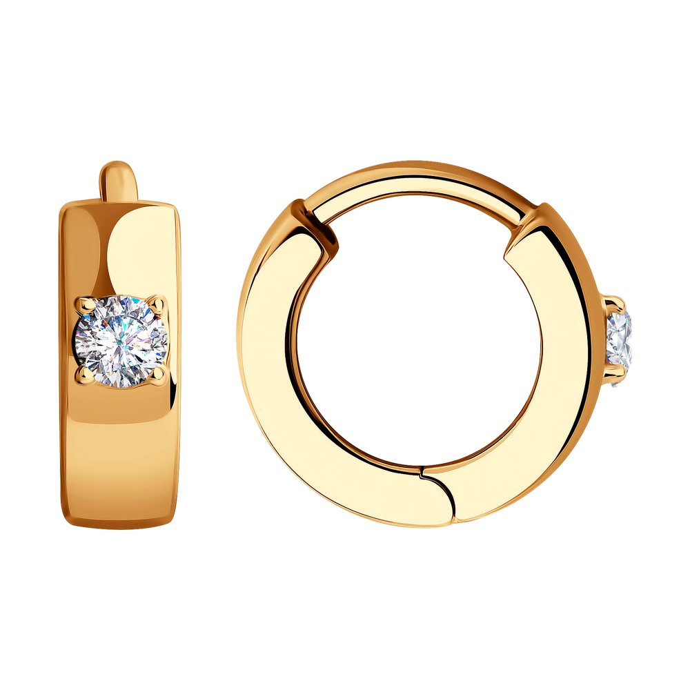 

Серьги из красного золота с фианитом SOKOLOV 028647, 028647