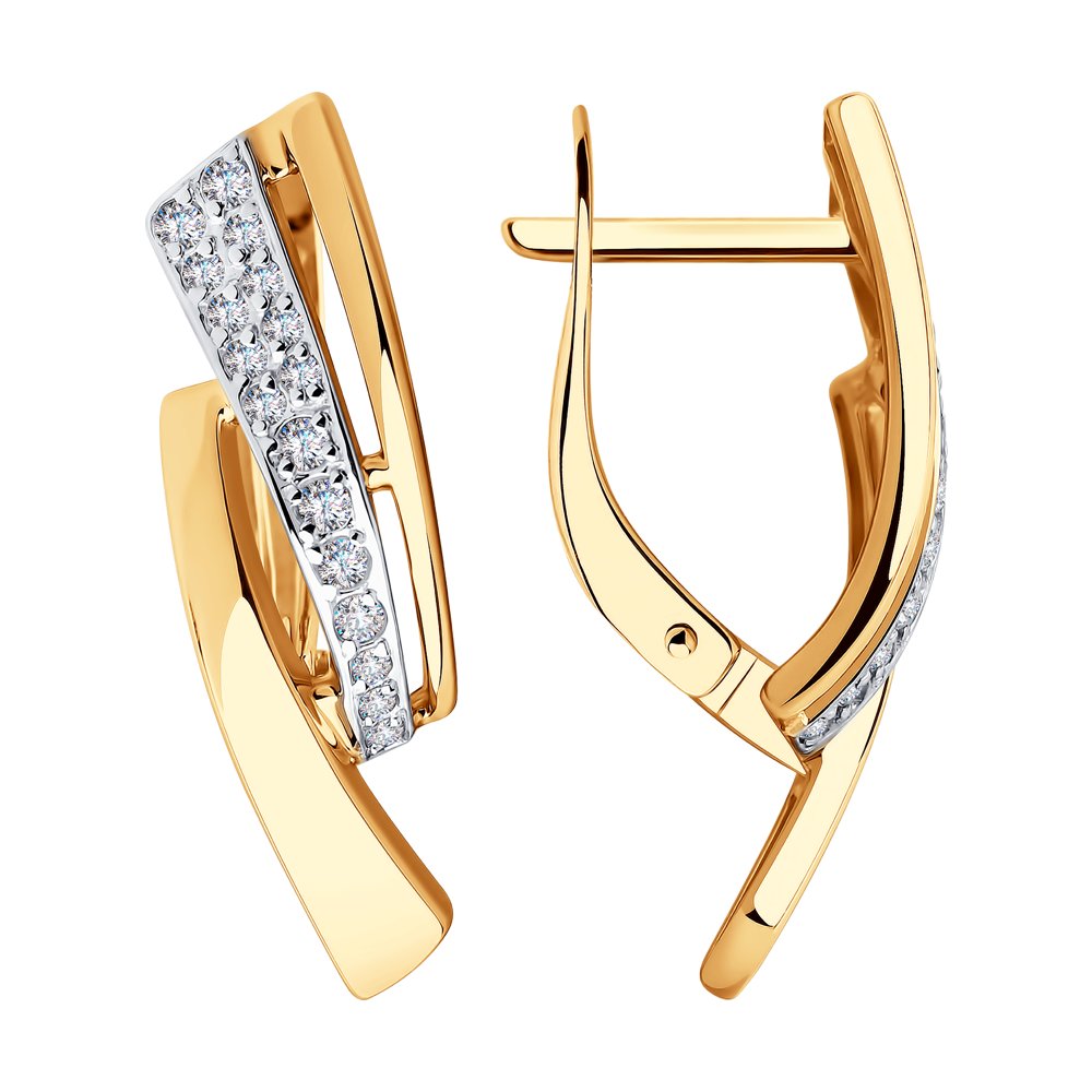 

Серьги из красного золота с фианитом SOKOLOV 028514, 028514