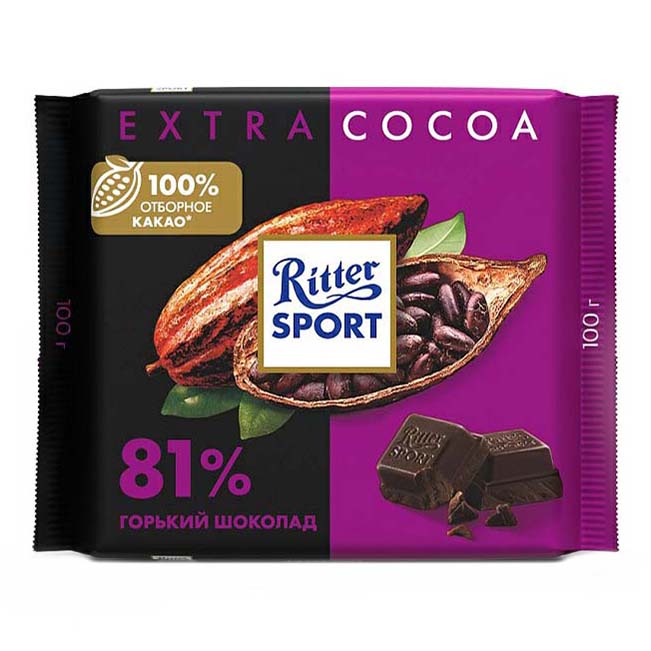 Шоколад Ritter Sport Extra горький 81% 100 г