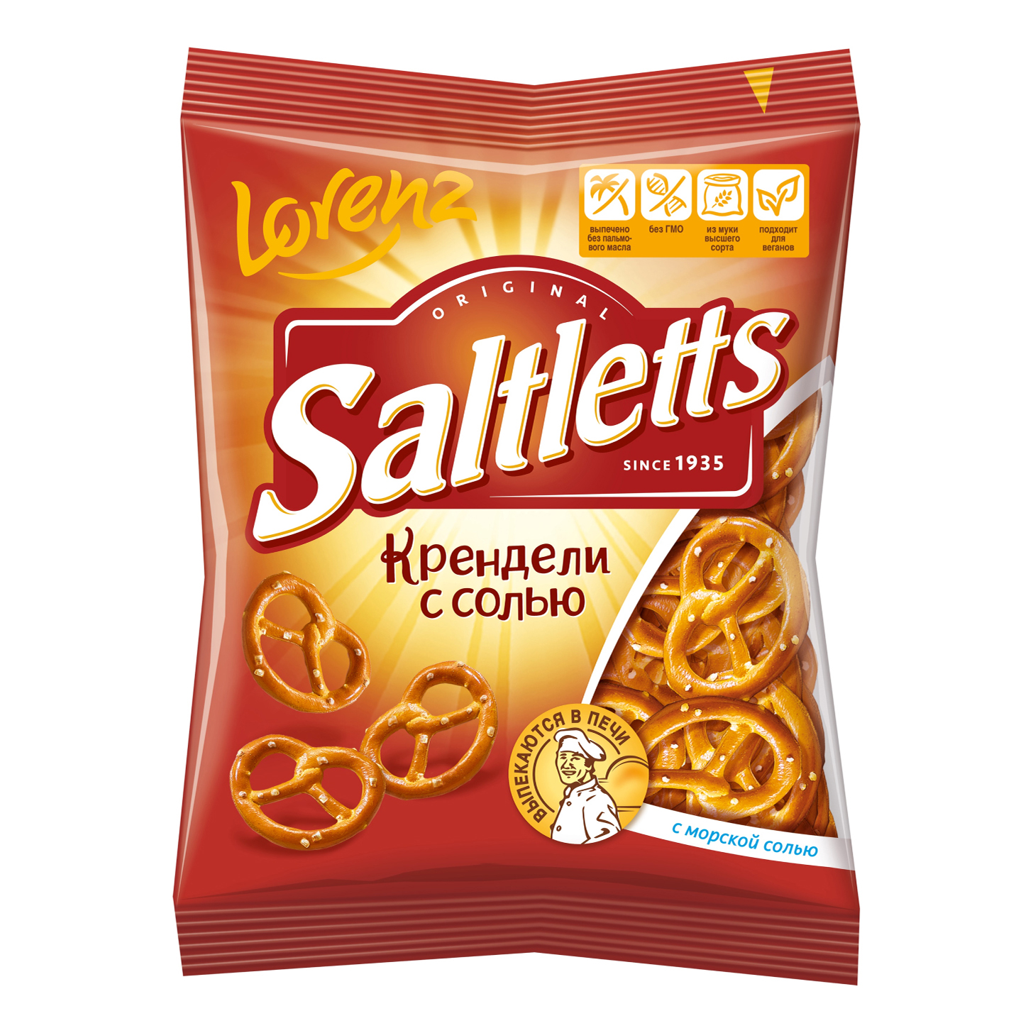 Крендели Lorenz Saltletts с морской солью 60 г
