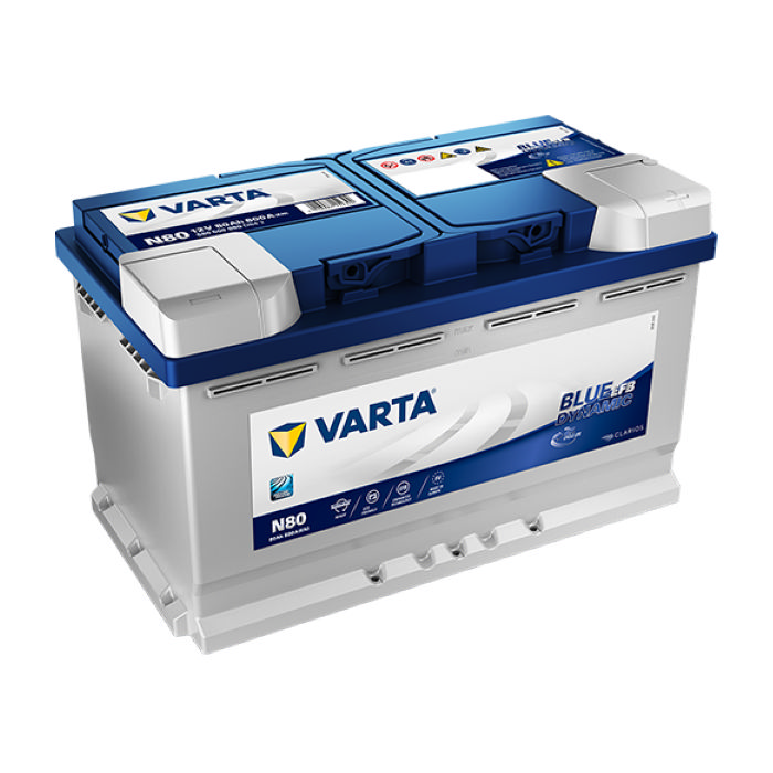 фото Аккумулятор varta blue dynamic efb 80а/ч n80 (-/+) 12v 800a 315x175x190 580500080