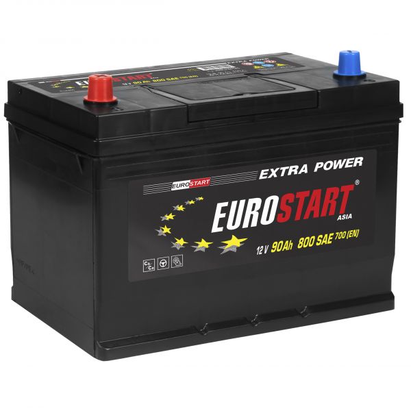 фото Аккумулятор eurostart asia 90ah eua900 r+ (-/+) 12v 700a en 306х173х225 eua900