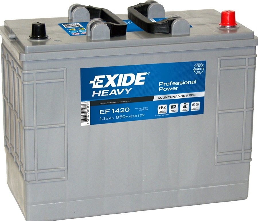 фото Аккумулятор exide hevy duty 142a/ч (ef 1421)(+/-) 12v 850 a en 349x175x285 ef1421