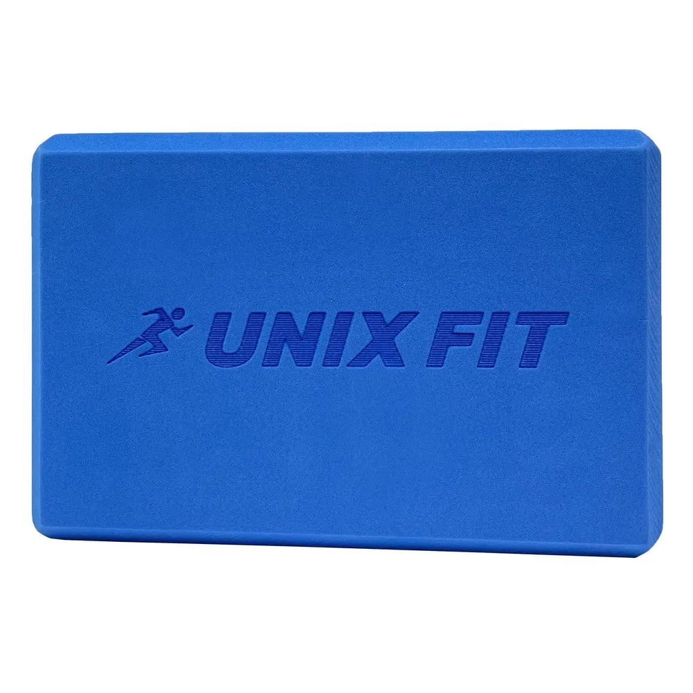 Блок для йоги и фитнеса UNIX Fit 200g голубой блок для пилатеса и растяжки, кубик для йоги