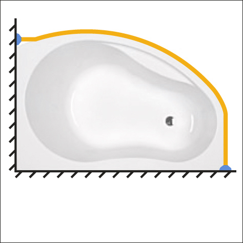 фото Карниз для ванны c-bath atlas 160x105 белый nobrand