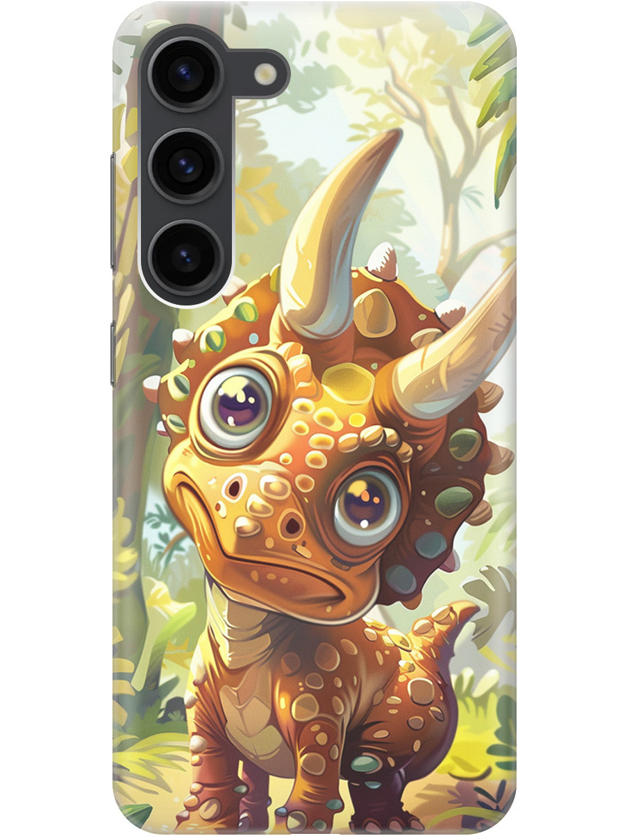 

Силиконовый чехол на Samsung Galaxy S23 с рисунком "Малыш-динозавр", Желтый;зеленый, 20000883