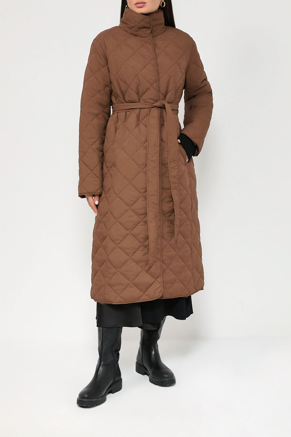 Пальто женское Auranna AU23106266CD-010 коричневое 46 RU