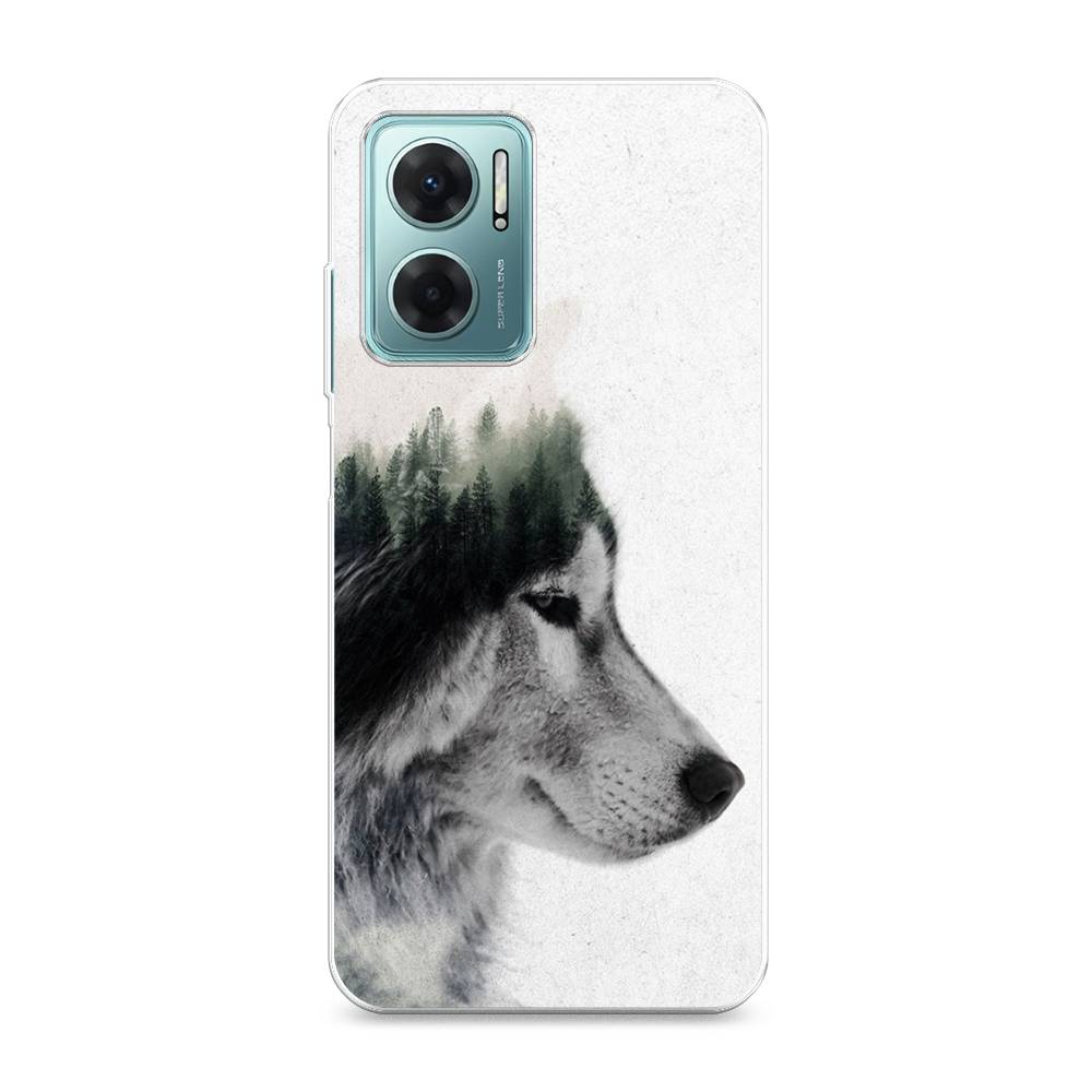 

Чехол на Xiaomi Redmi 10 5G "Волк лес", Серый;белый, 313550-1