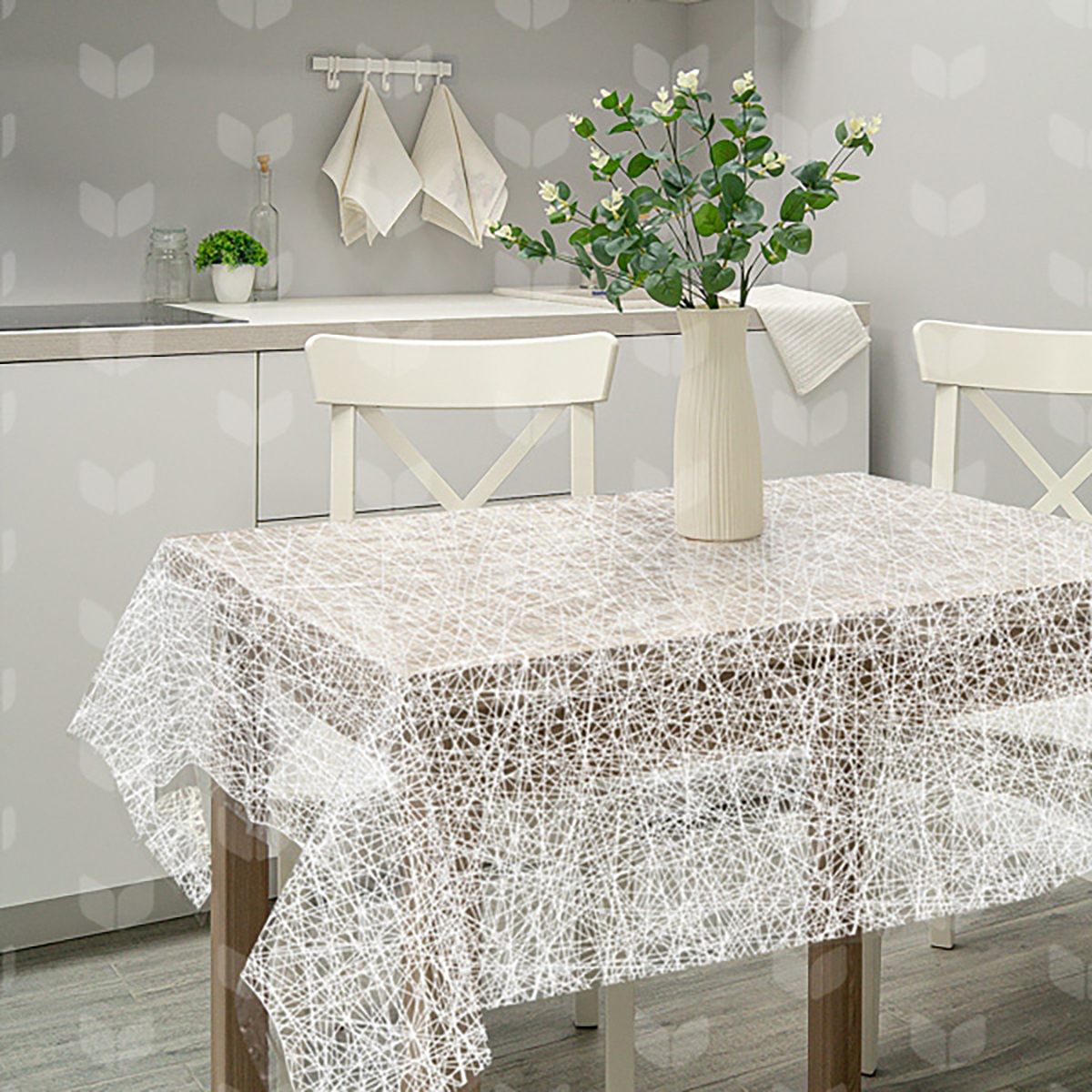 

Клеенка Вилина Муза, 1,32 x 22 м, паутинка, Белый