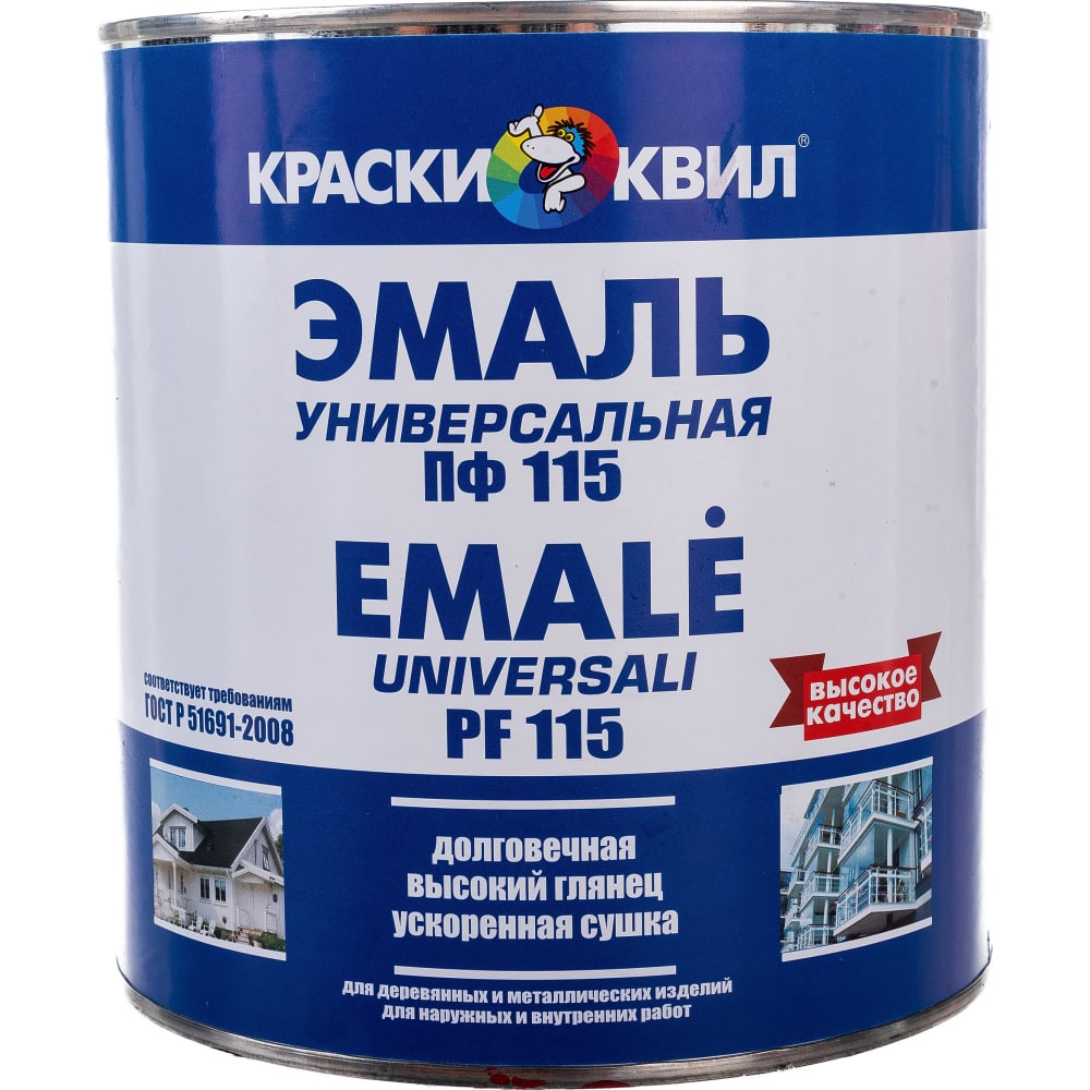 

КРАСКИ КВИЛ Эмаль ПФ-115 Универсальная Красная бан 2,8 кг. 4607023393995