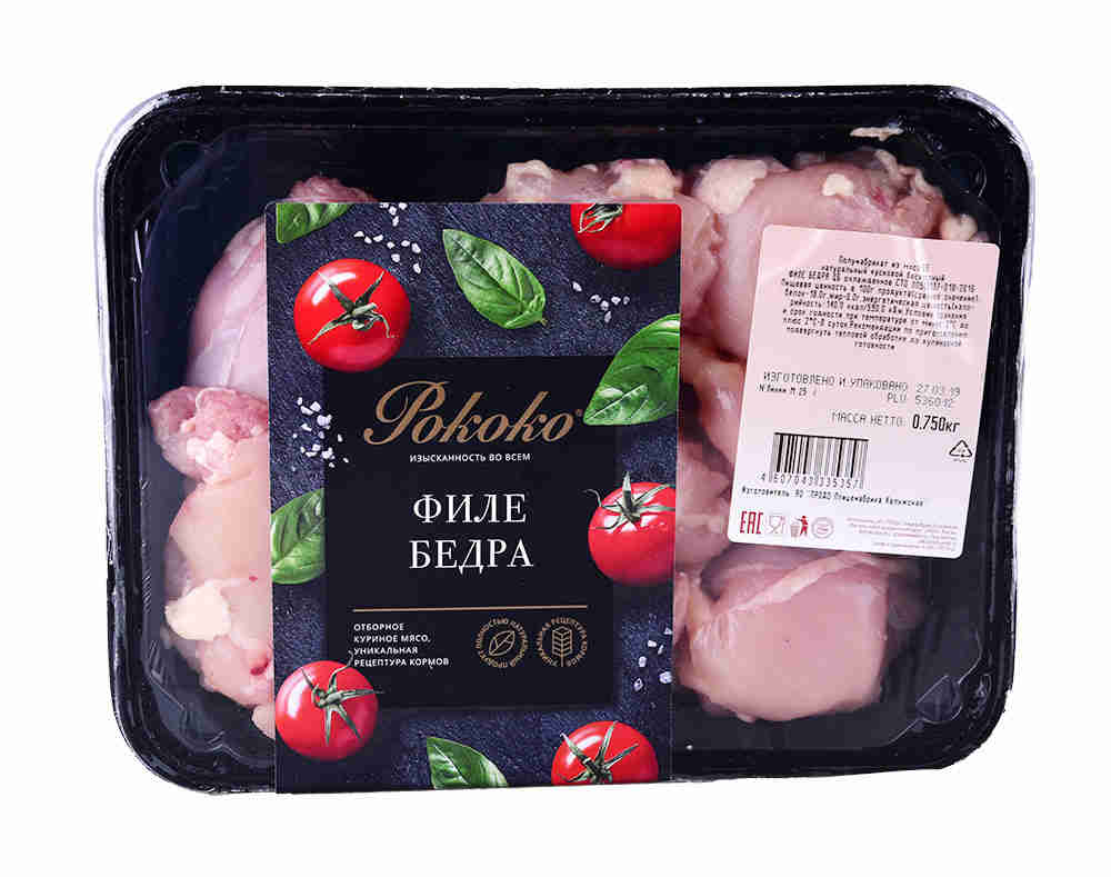 

Бедро цыпленка-бройлера филе Рококо охлажденное 750 г