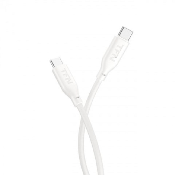 Кабель TFN USB Type-C - USB Type-C силикон 3А, 1.2 м, белый TFNCSILCC1MWH