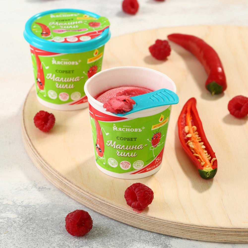 Сорбет МясновЪ ФЕРМА малина-чили без сахара 75 г
