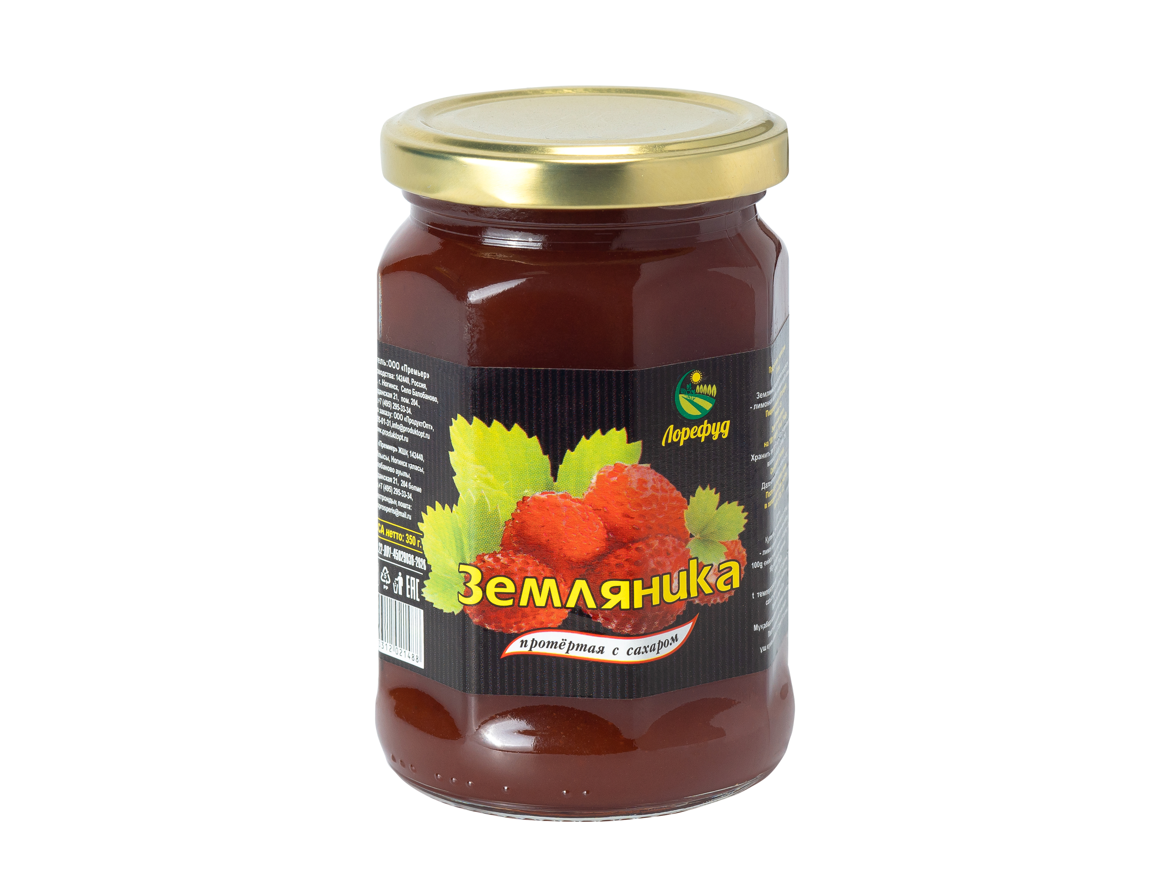 

Земляника протертая с сахаром Лорефуд, 350 г