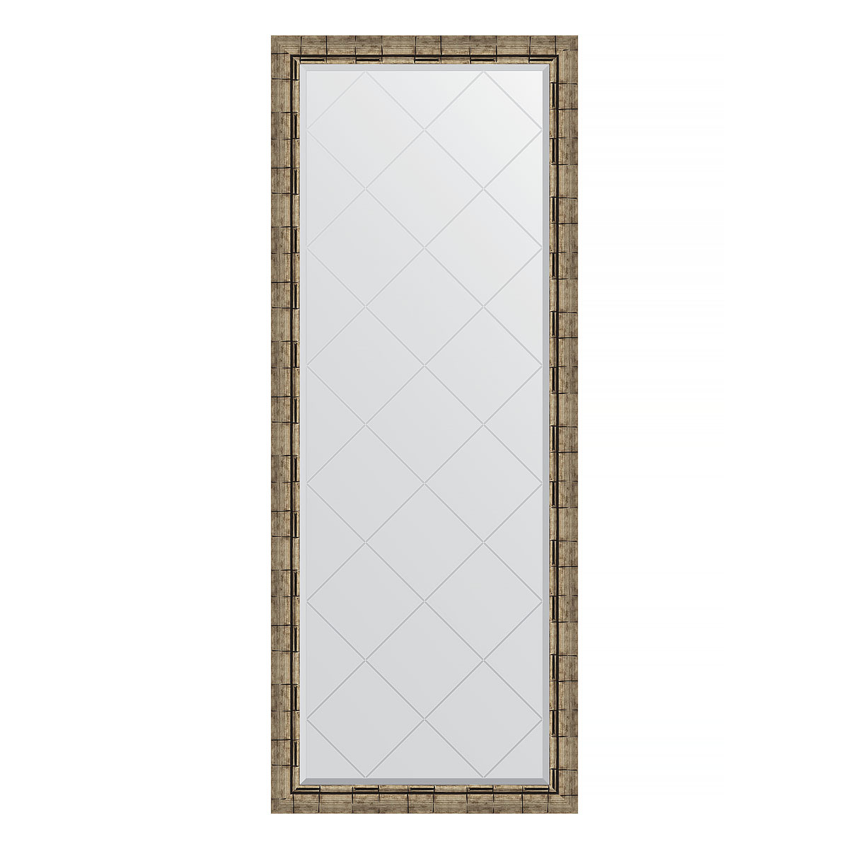 Зеркало с гравировкой в раме 78x198см Evoform BY 6307 серебряный бамбук