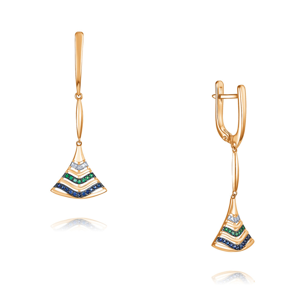

Серьги подвески из красного золота ADAMAS 24040924/01-А50ДЧ-430, изумруд/сапфир/бриллиант, 24040924/01-А50ДЧ-430