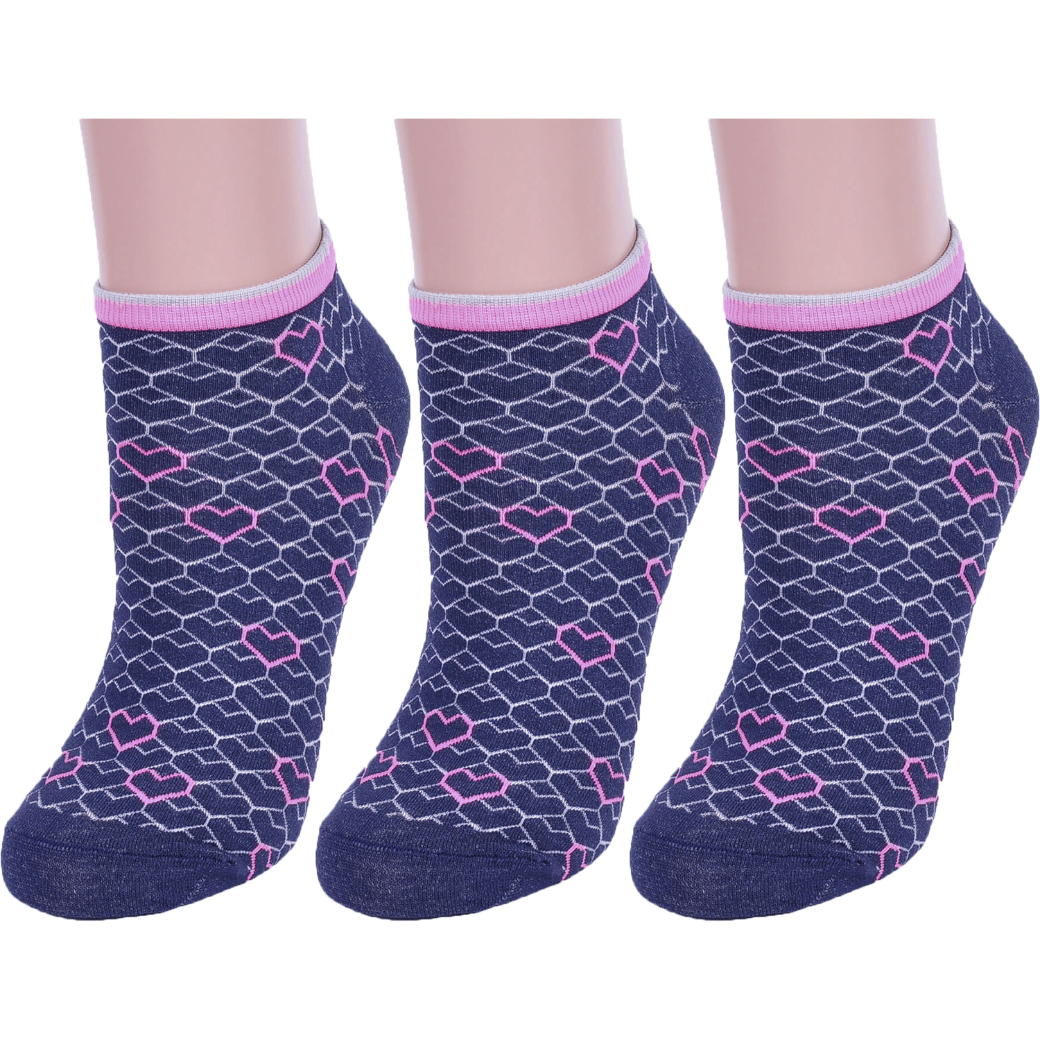 Комплект носков женских Rusocks 3-Ж-236 синих 23-25
