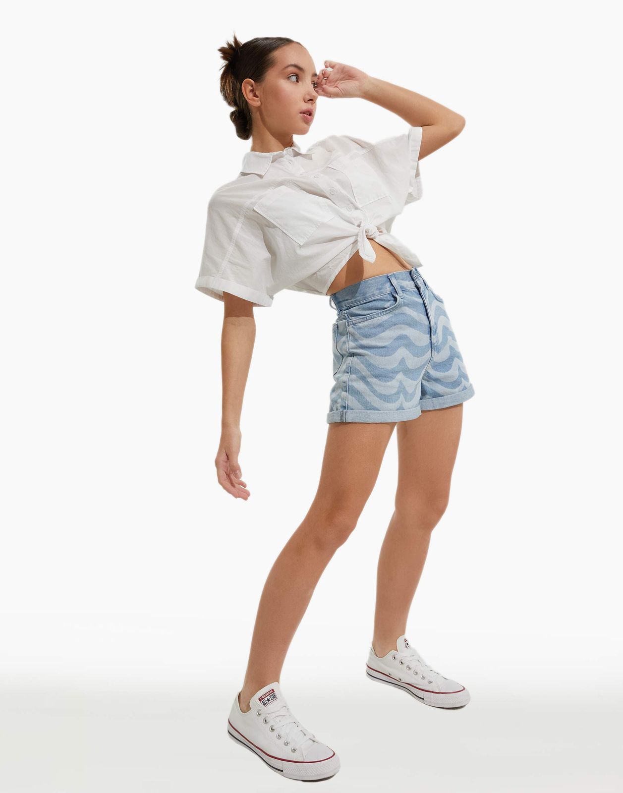 

Шорты для девочки Gloria Jeans GSH011660 лайт 10-11л/146 (36), Голубой, GSH011660