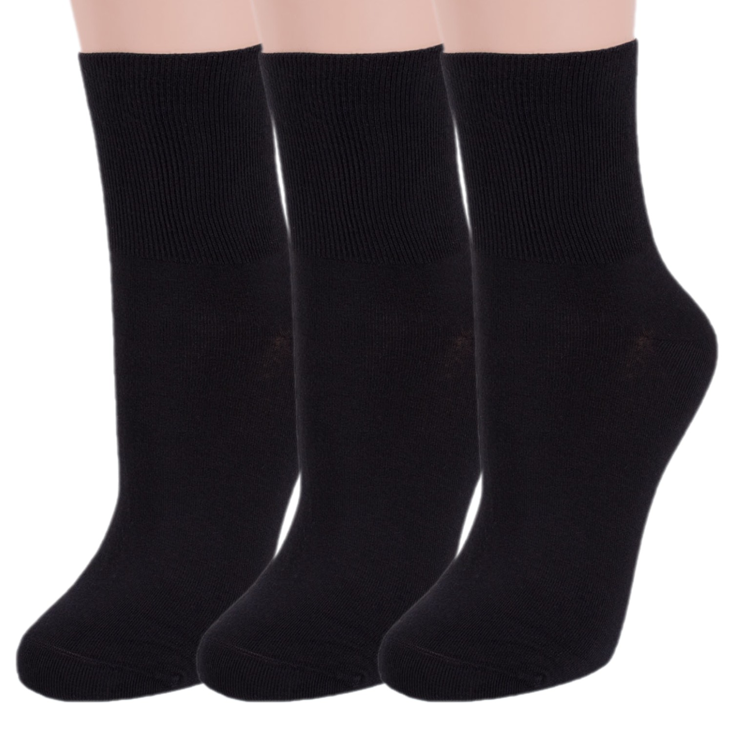 

Комплект носков женских Rusocks 3-Ж-1800 черных 23-25, Черный, 3-Ж-1800