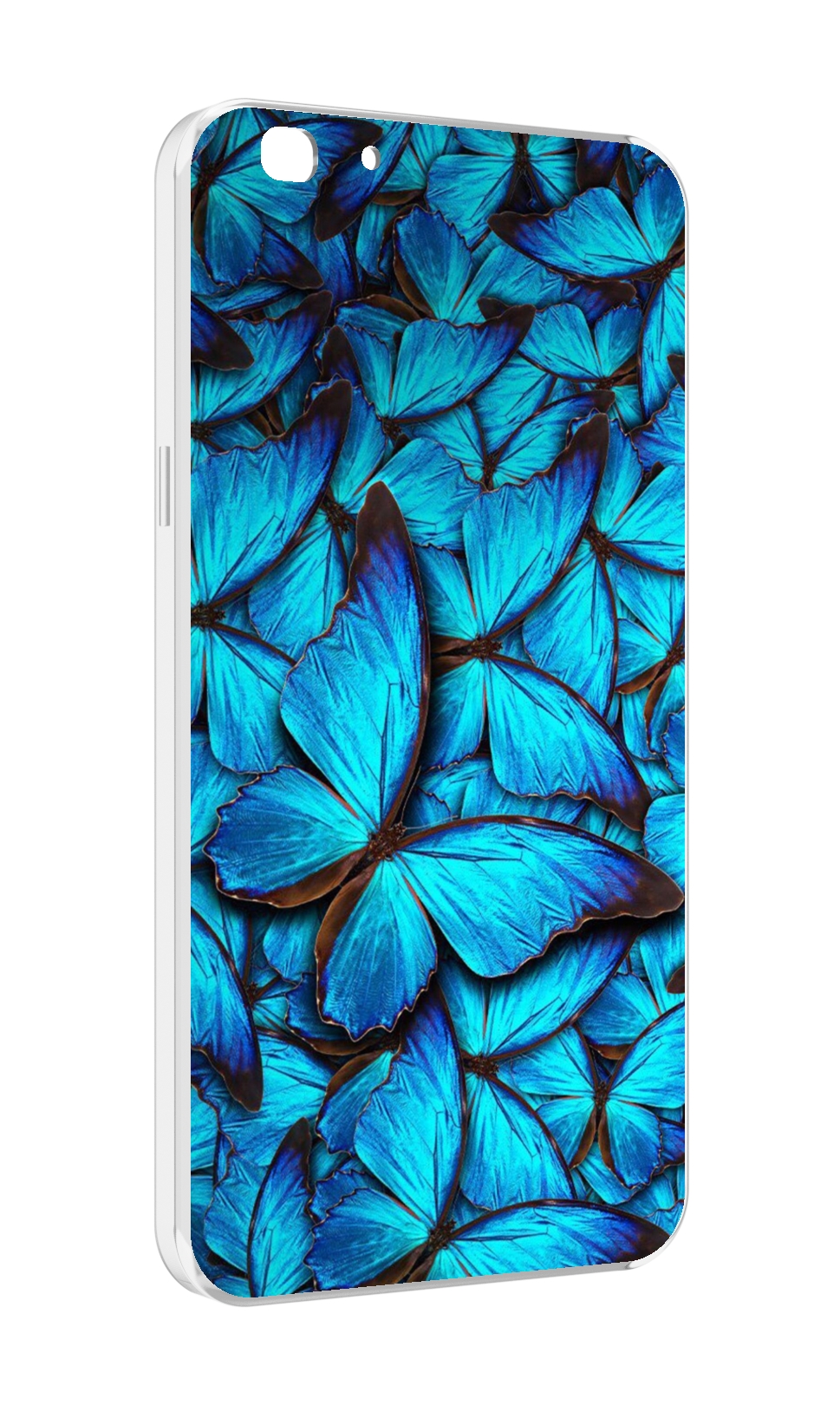 

Чехол MyPads бирюзовые бабочки для Oppo A77/F3 (2017 год), Прозрачный, Tocco