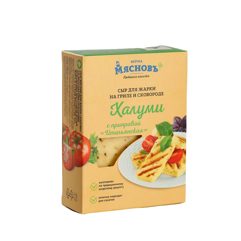 

Сыр мягкий МясновЪ ФЕРМА Халуми 50% +-300 г