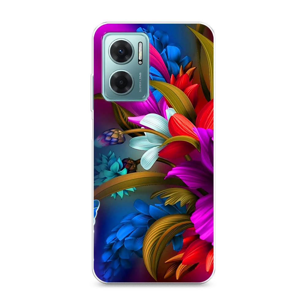 

Чехол на Xiaomi Redmi 10 5G "Фантастические цветы", Фиолетовый;красный;синий, 313550-2
