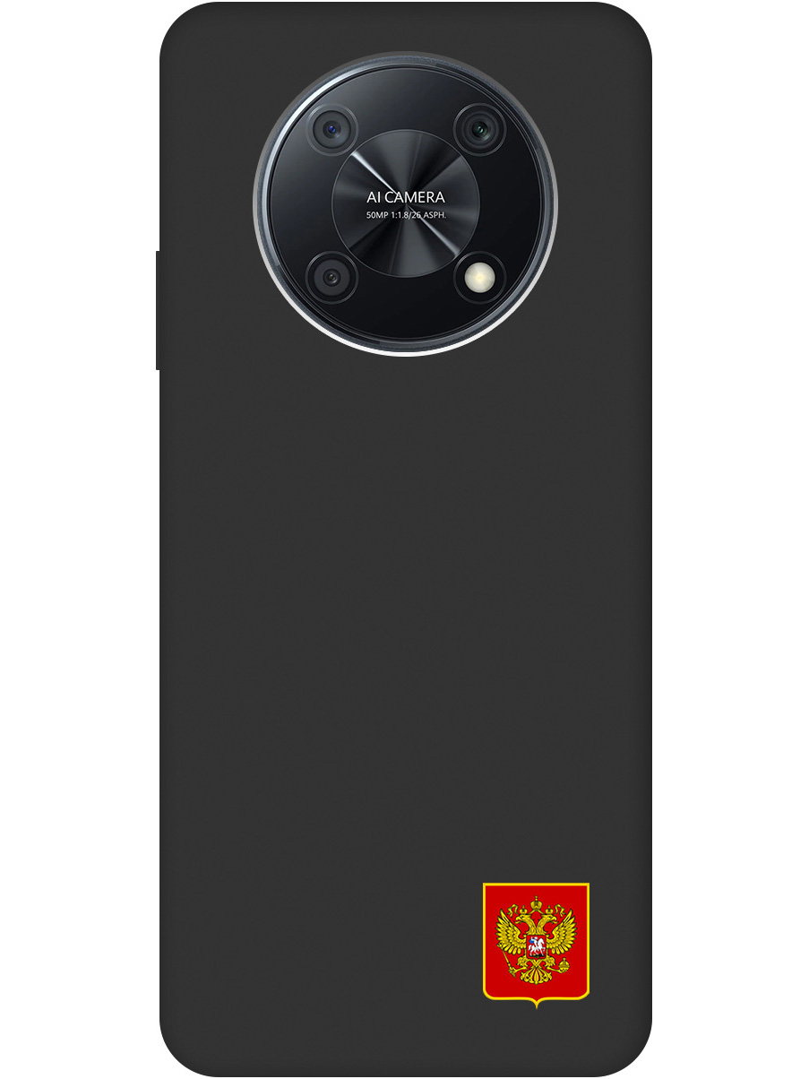 

Силиконовый чехол на Huawei nova Y90 с Гербом России, Soft Touch черный, 20000552