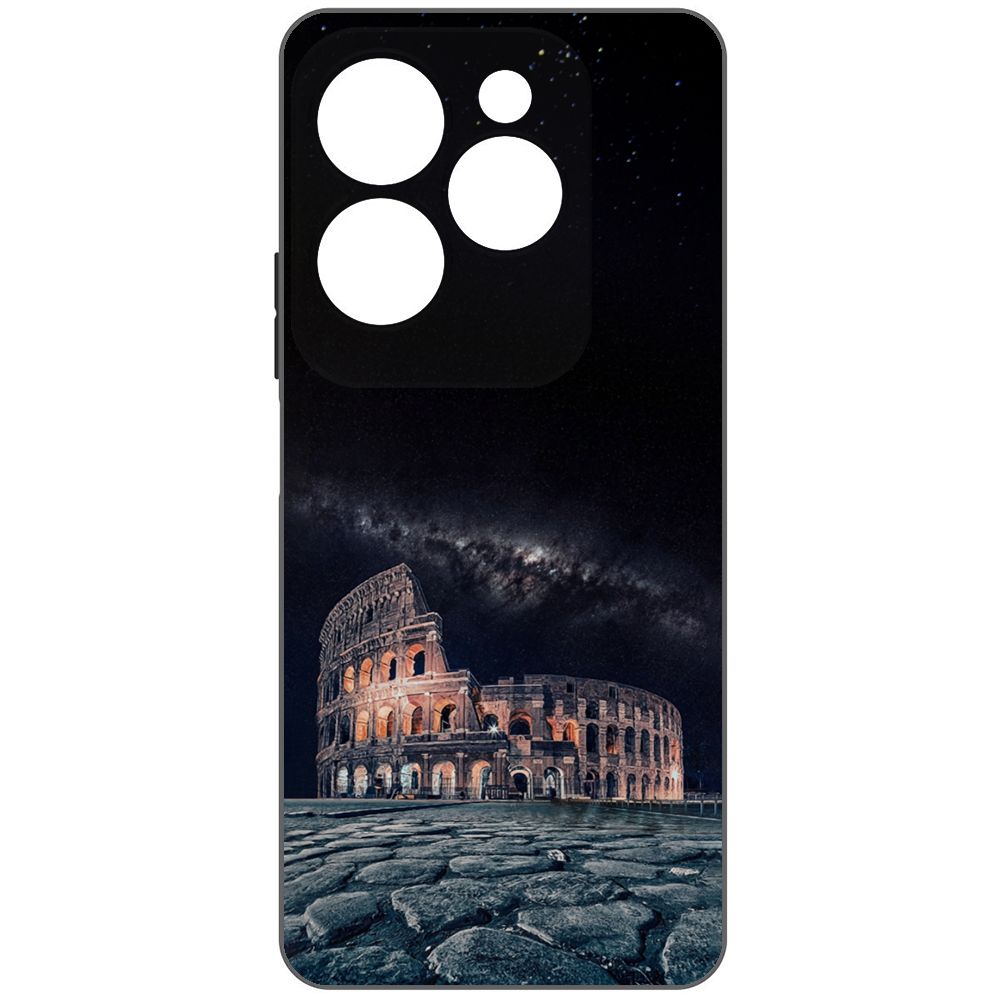 

Чехол-накладка Krutoff Soft Case Италия, Колизей для INFINIX Hot 40 черный