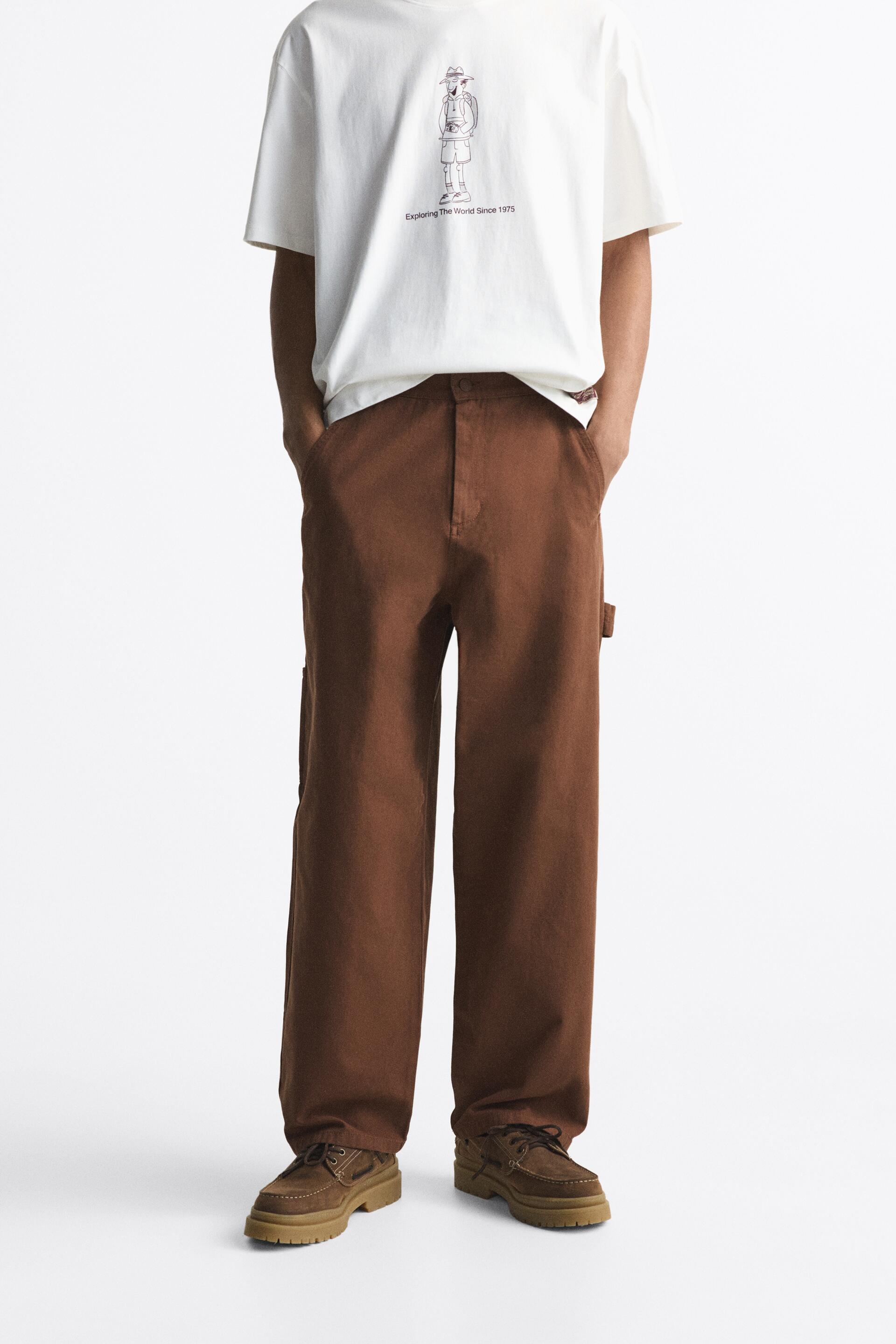 

Брюки мужские ZARA 01538405 коричневые 44 (доставка из-за рубежа), Коричневый, 01538405