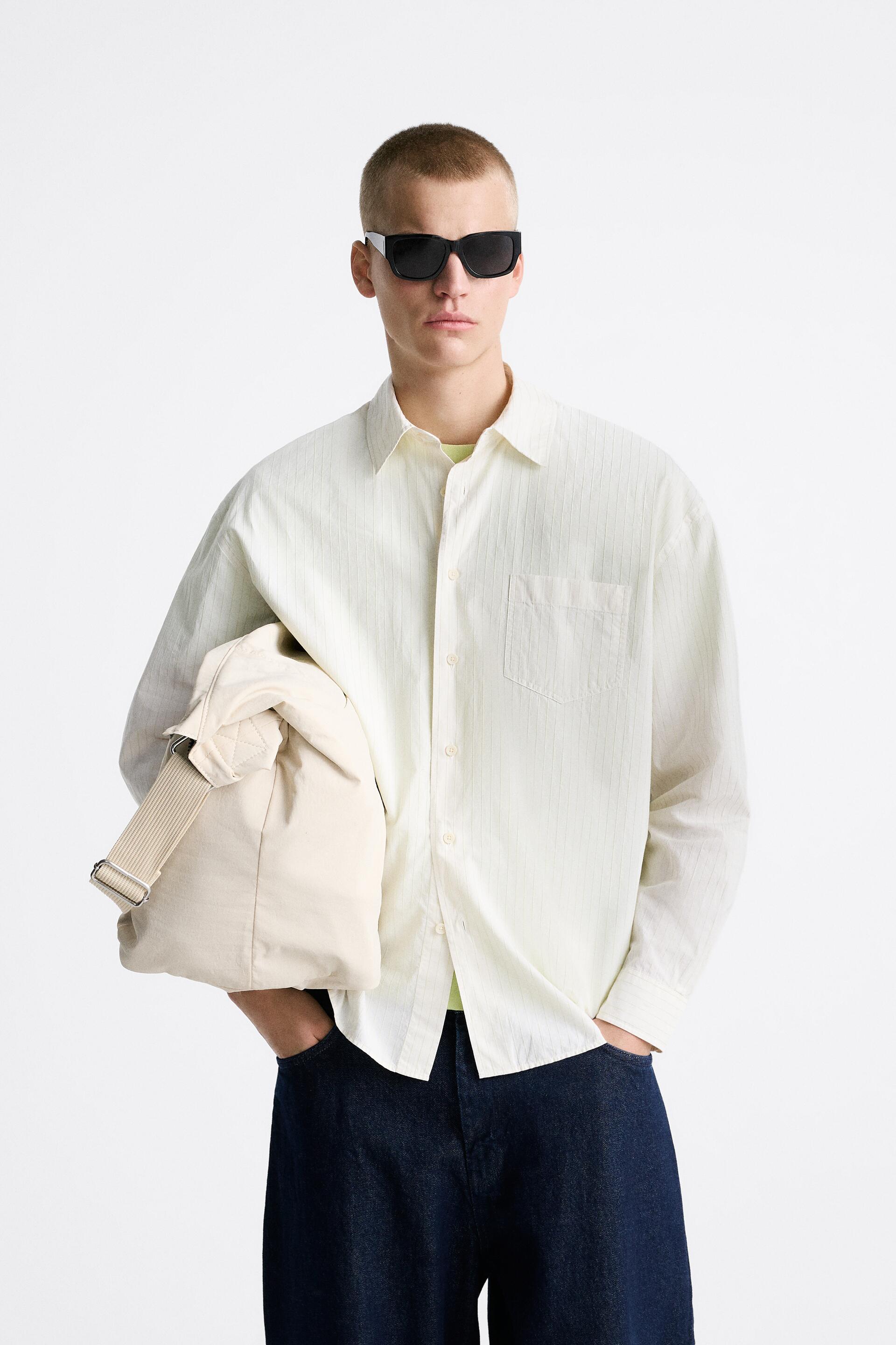 

Рубашка мужская ZARA 00975450 бежевая L (доставка из-за рубежа), Бежевый, 00975450
