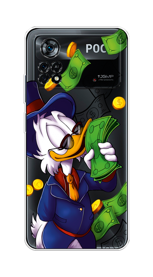 

Чехол на Xiaomi Poco X4 Pro 5G "Scrooge McDuck with Money", Синий;зеленый;белый, 313150-6