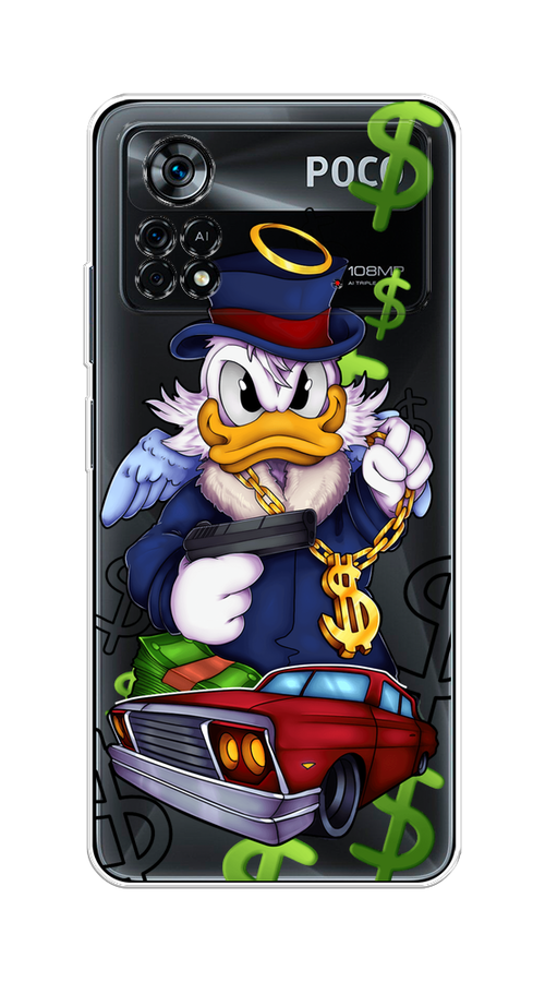 

Чехол на Xiaomi Poco X4 Pro 5G "Scrooge McDuck with a Gold Chain", Красный;синий;белый, 313150-6