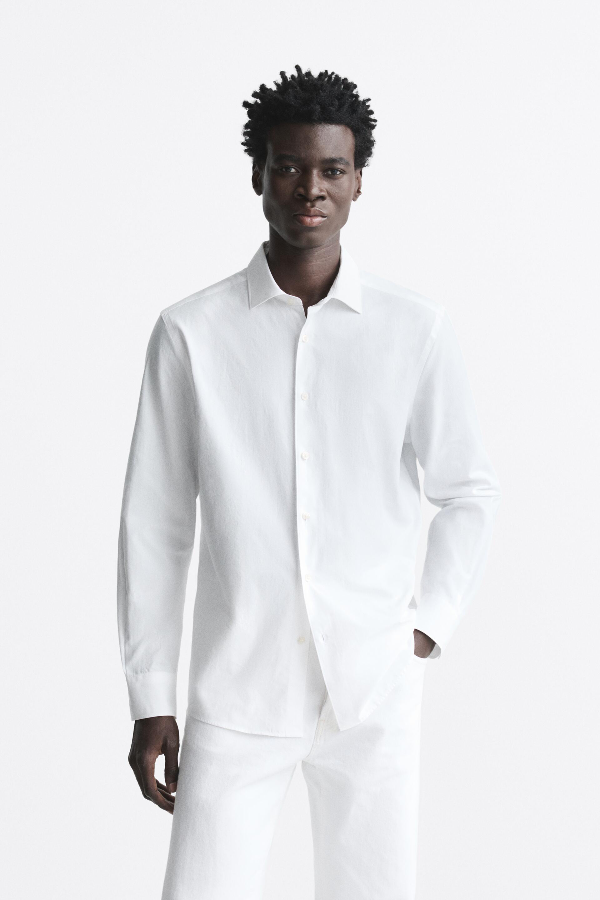 

Рубашка мужская ZARA 00975200 белая L (доставка из-за рубежа), Белый, 00975200