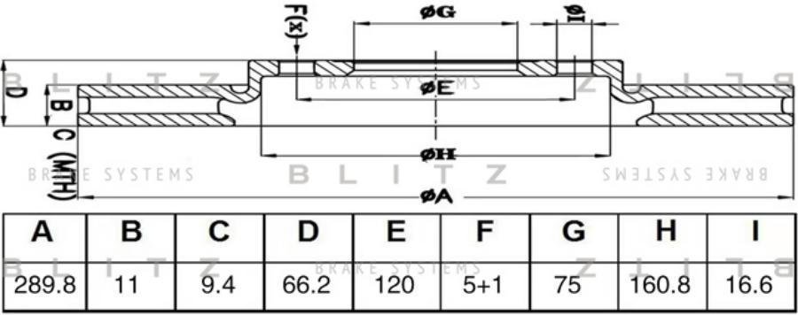 

Диск Тормозной Blitz BS0576, BS0576