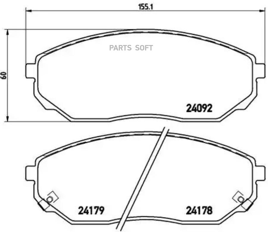 Комплект Тормозных Колодок Передних Brembo арт P30019 7180₽