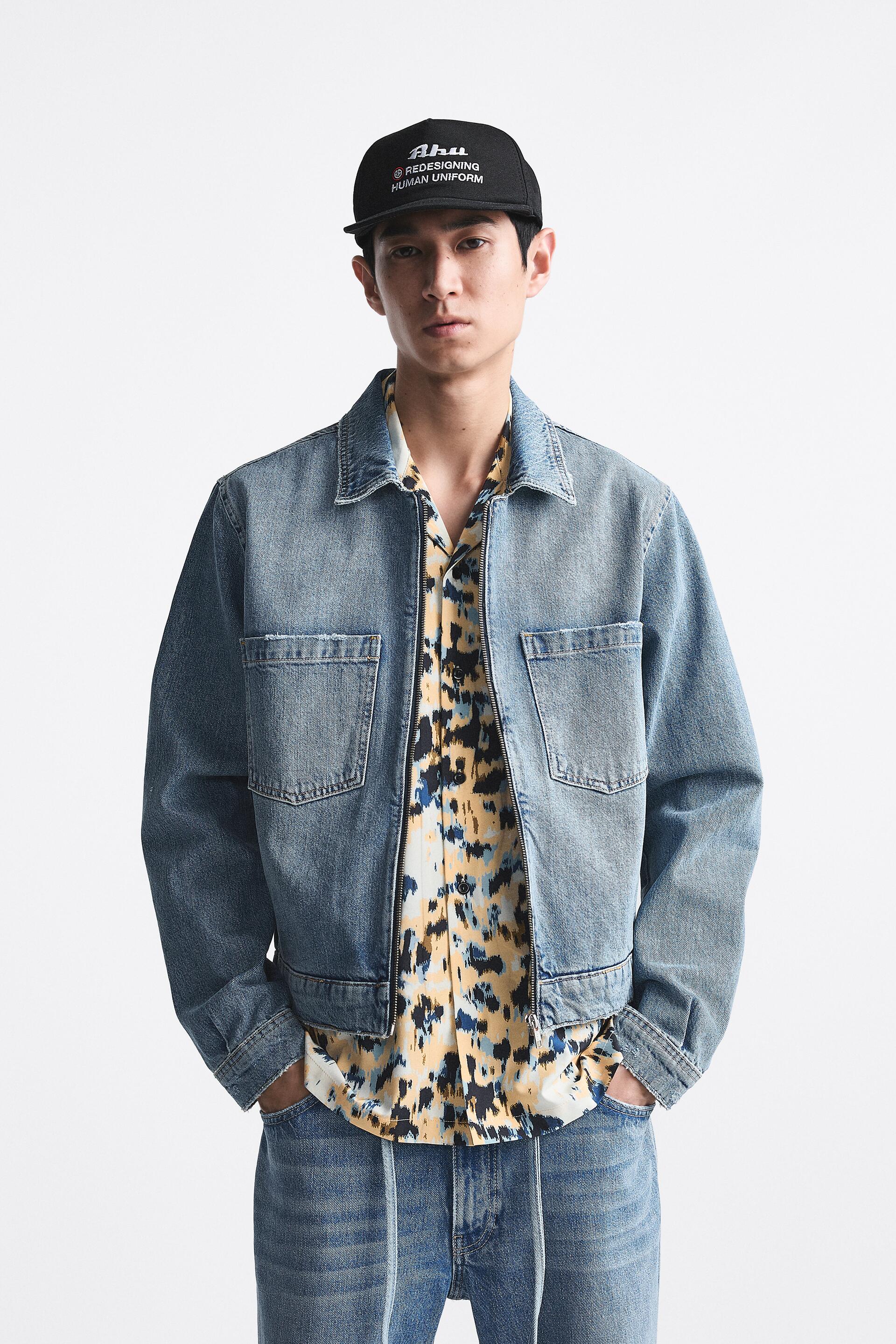 

Джинсовая куртка мужская ZARA 00840441 синяя M (доставка из-за рубежа), Синий, 00840441