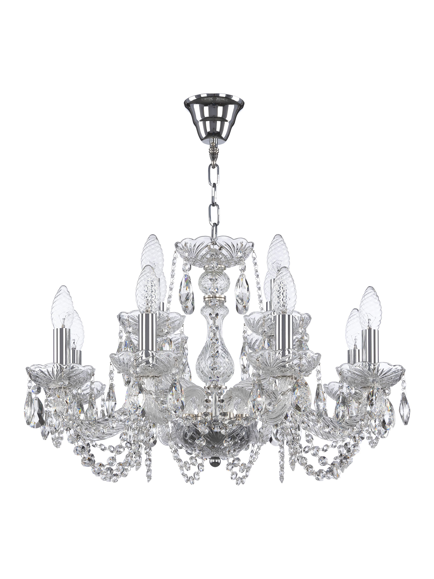 

Люстра подвесная хрустальная 119/8+4/200 Ni Bohemia Ivele Crystal, 119/8+4/200 Ni