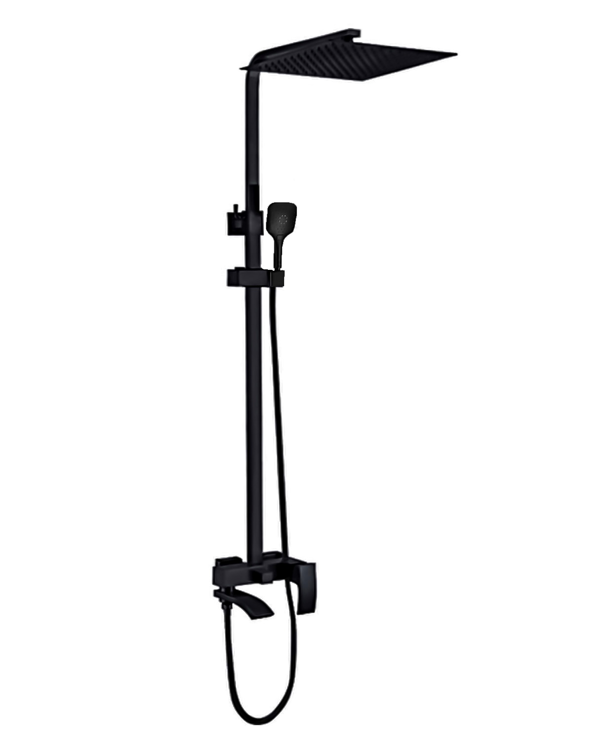 Душевая стойка со смесителем и тропическим душем ALMAes SDI-1808 чёрная