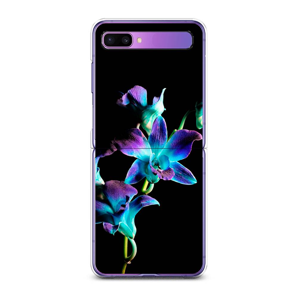

Чехол Awog для Samsung Galaxy Z Flip 1 "Синий цветок на черном", 2107150-8