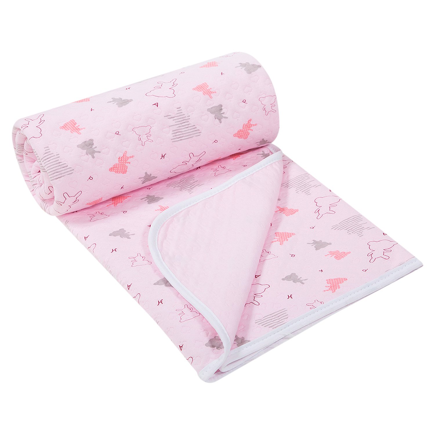 Одеяло-покрывало Арт-дизайн трикотажное детское 100х140 Мишки-малышки розовое
