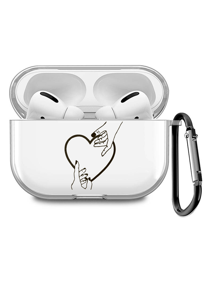 

Силиконовый чехол для наушников Apple Airpods Pro с принтом "Hands", Прозрачный;черный, 200008679